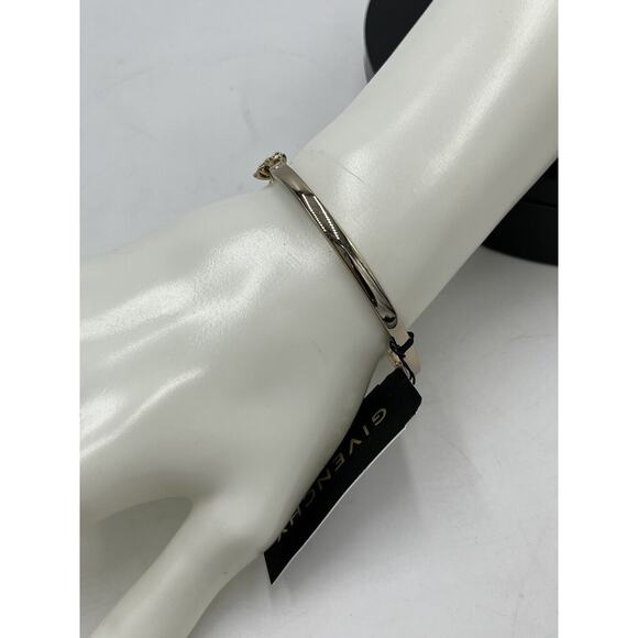 Givenchy Gold Tone Starburst Hinged Pink Crystal Flower Bangle Bracelet New - Picture 9 of 13